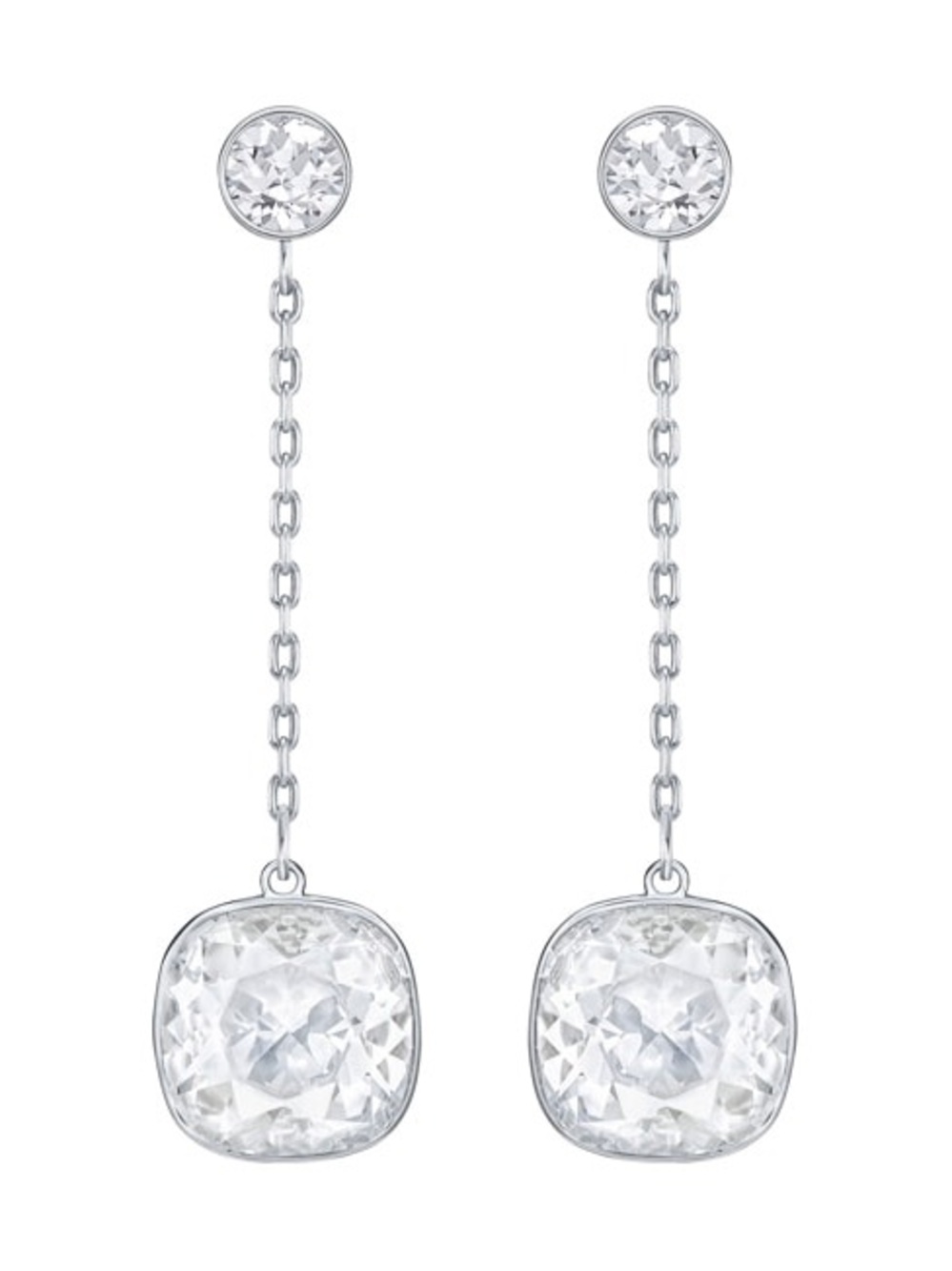 Silver Drop Crystal Dangle Earrings - Women Jewelry